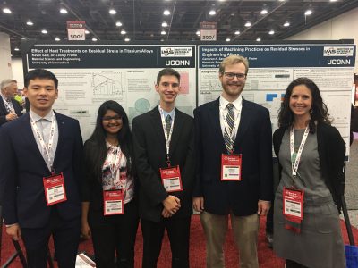 L to R: Kevin Zhang, Indranie Rambarran, Kevin Sala, Cameron Sanders, and Dr. Frame at Heat Treat 2019